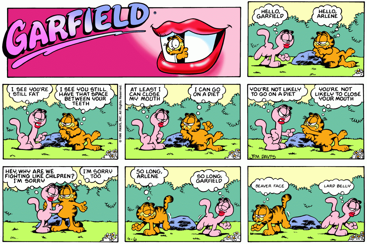 Garfield, April 6, 1986