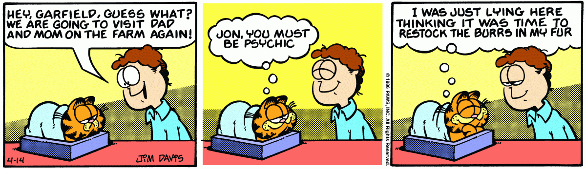 Garfield, April 14, 1986