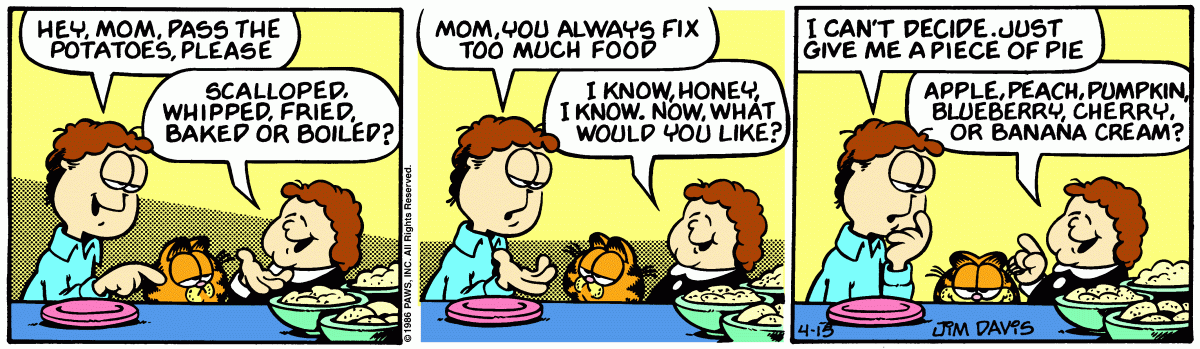 Garfield, April 15, 1986
