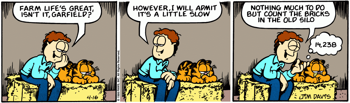 Garfield, April 16, 1986