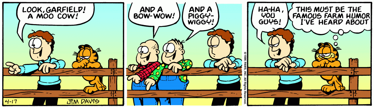 Garfield, April 17, 1986