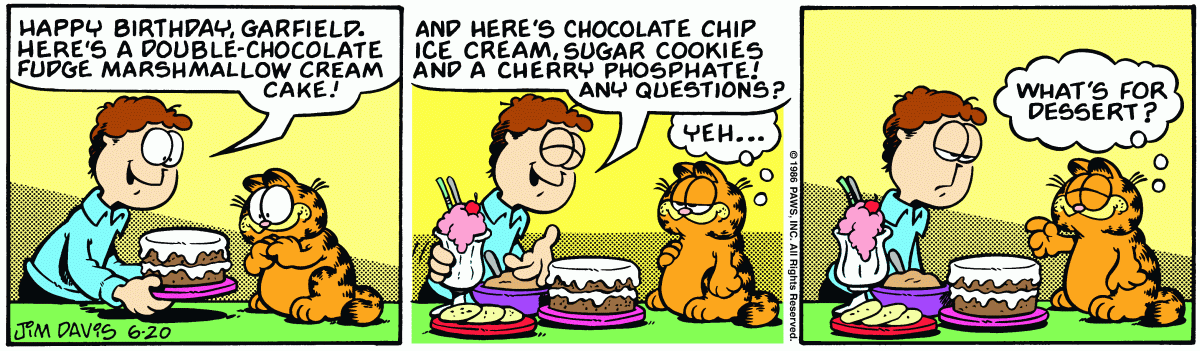 Garfield, June 20, 1986
