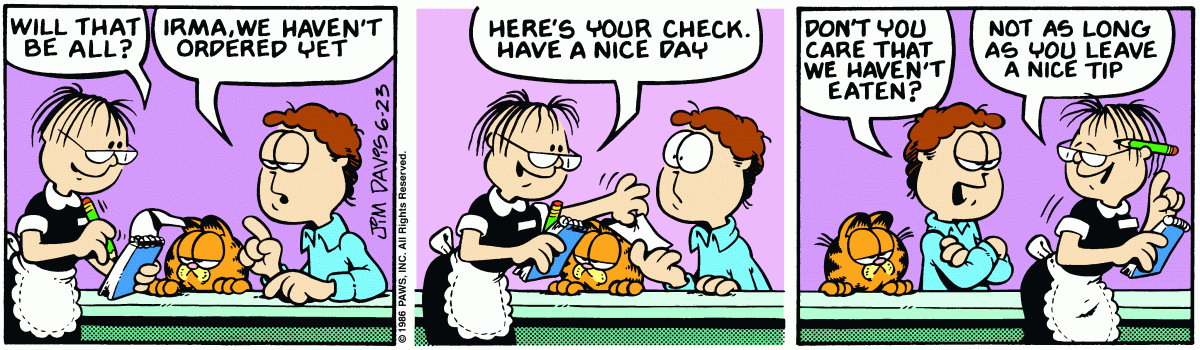 Garfield, June 23, 1986