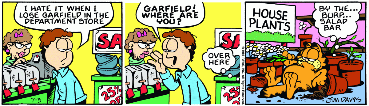 Garfield, July 3, 1986