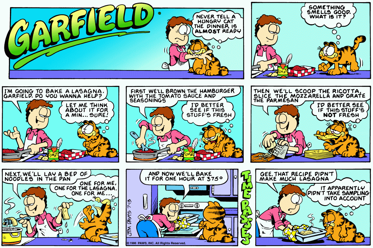 Garfield, July 13, 1986