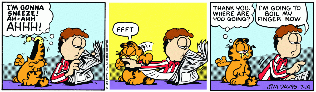 Garfield, July 18, 1986