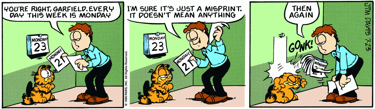 Garfield, July 23, 1986