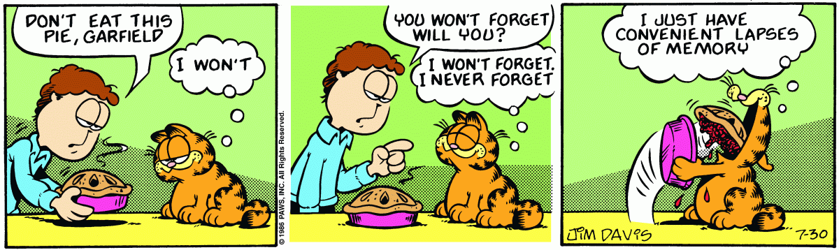 Garfield, July 30, 1986