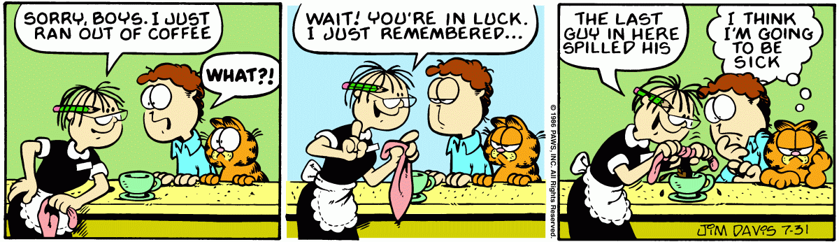 Garfield, July 31, 1986
