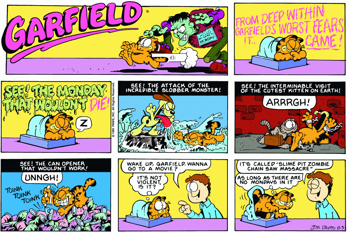 Garfield, August 3, 1986