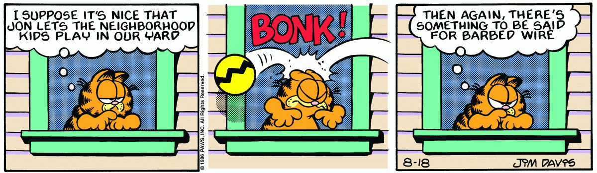 Garfield, August 18, 1986