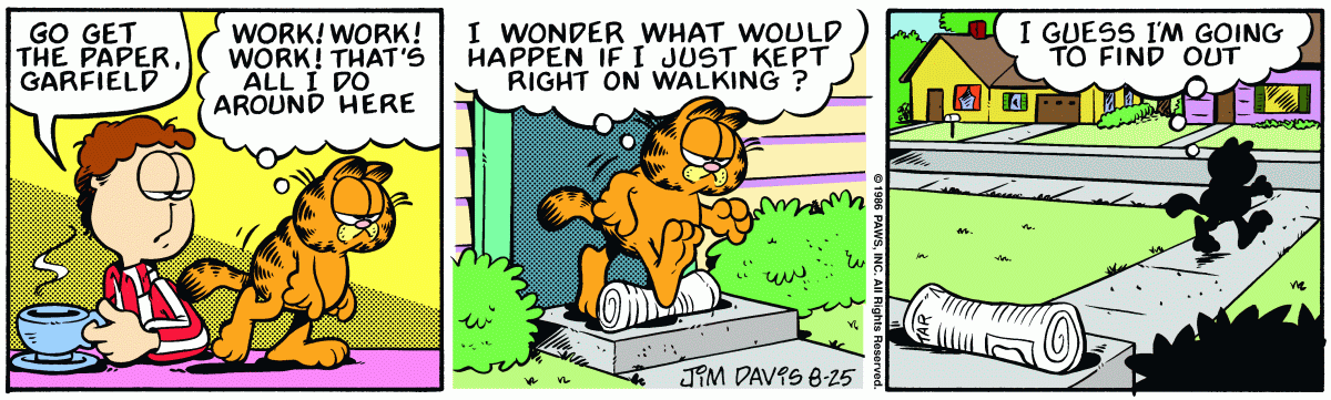 Garfield, August 25, 1986