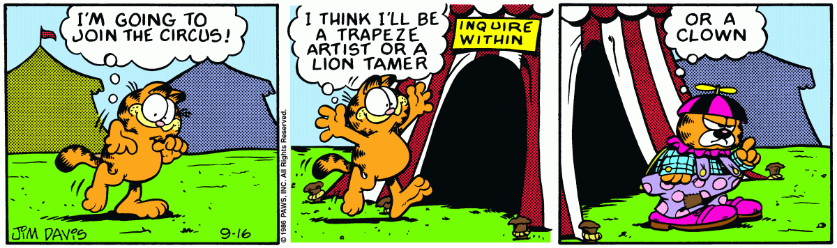 Garfield, September 16, 1986