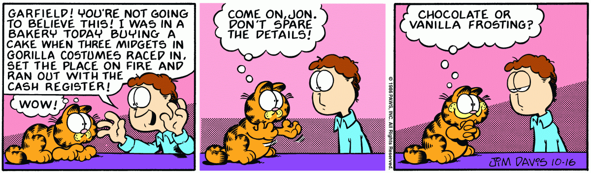 Garfield, October 16, 1986