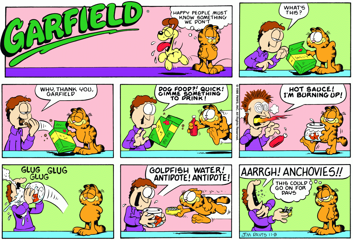 Garfield, November 9, 1986