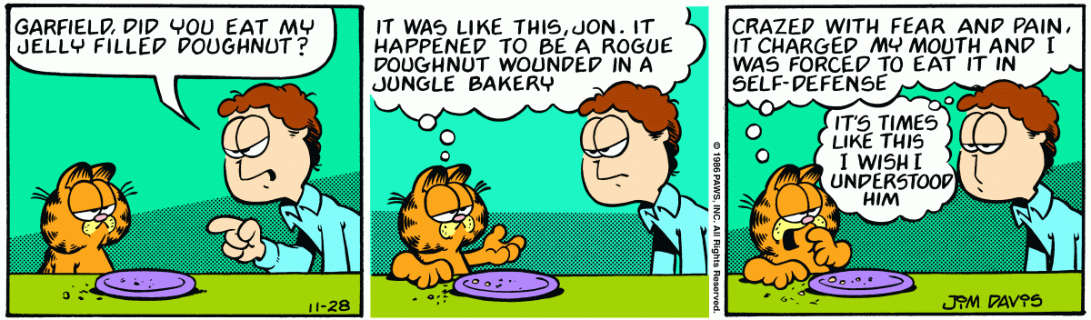 Garfield, November 28, 1986