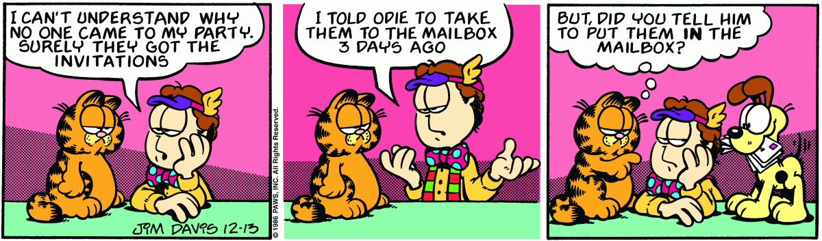 Garfield, December 13, 1986