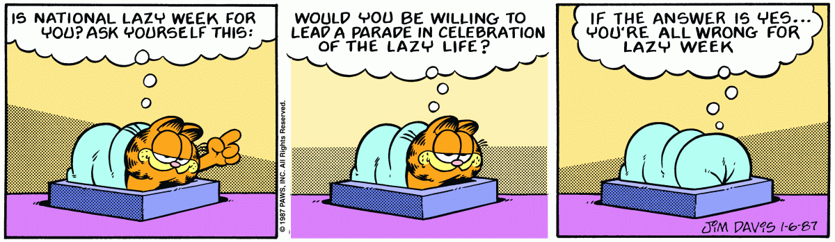 Garfield, January 6, 1987