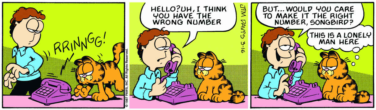 Garfield, March 16, 1987