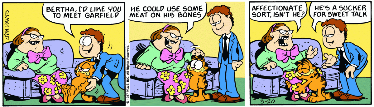 Garfield comic strip for Friday, March 20, 1987
