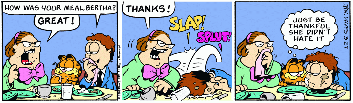Garfield comic strip for Friday, March 27, 1987