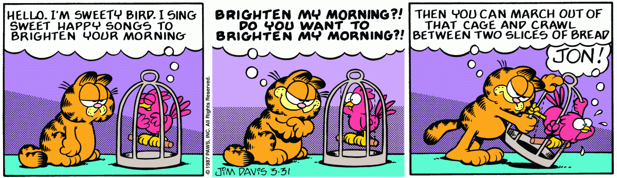 Garfield comic strip for Tuesday, March 31, 1987