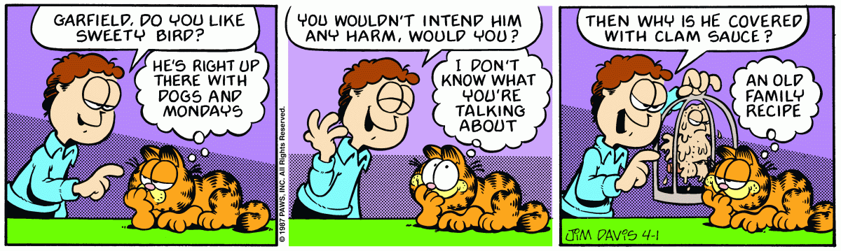 Garfield, April 1, 1987