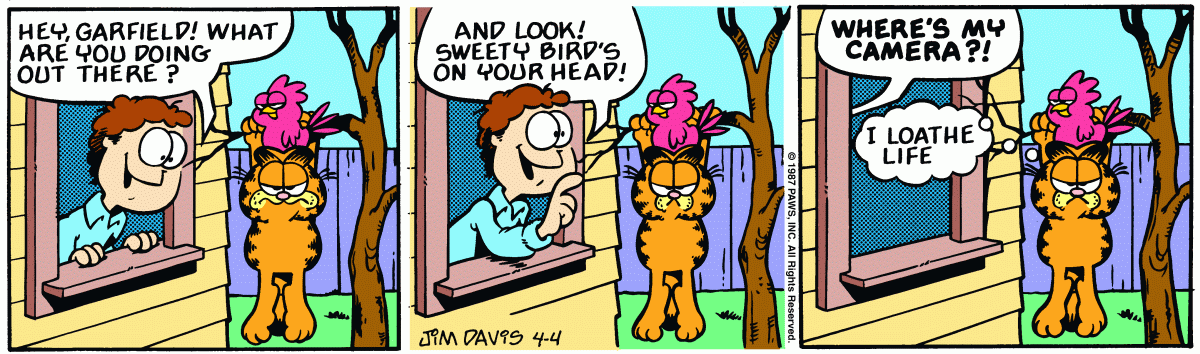 Garfield comic strip for Saturday, April 4, 1987