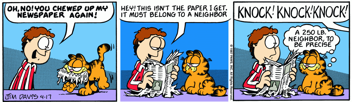 Garfield, April 17, 1987