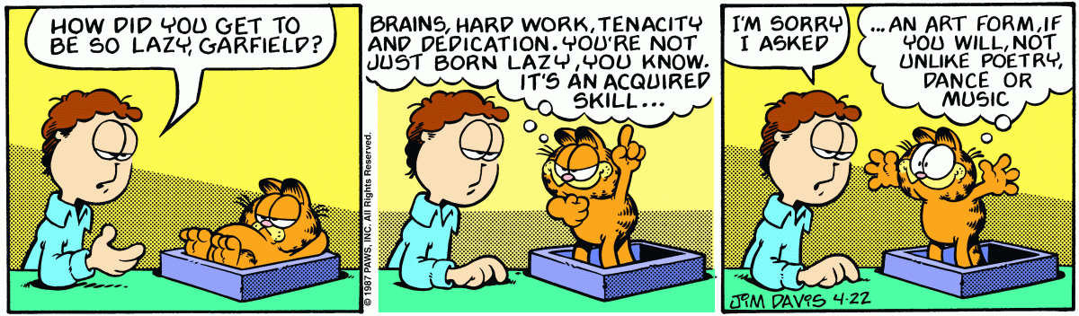 Garfield comic strip for Wednesday, April 22, 1987