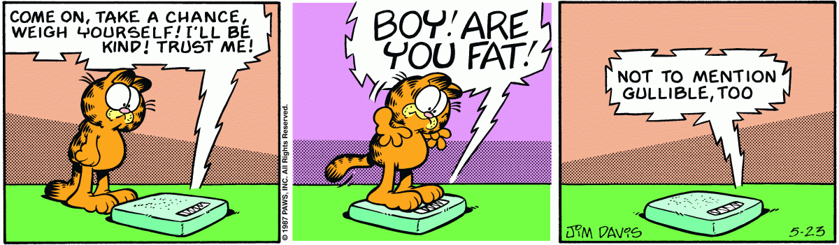 Garfield comic strip for Saturday, May 23, 1987
