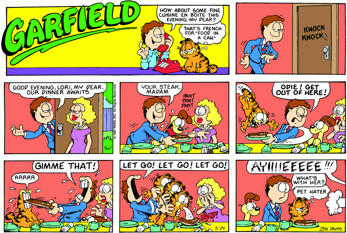 Garfield comic strip for Sunday, May 24, 1987