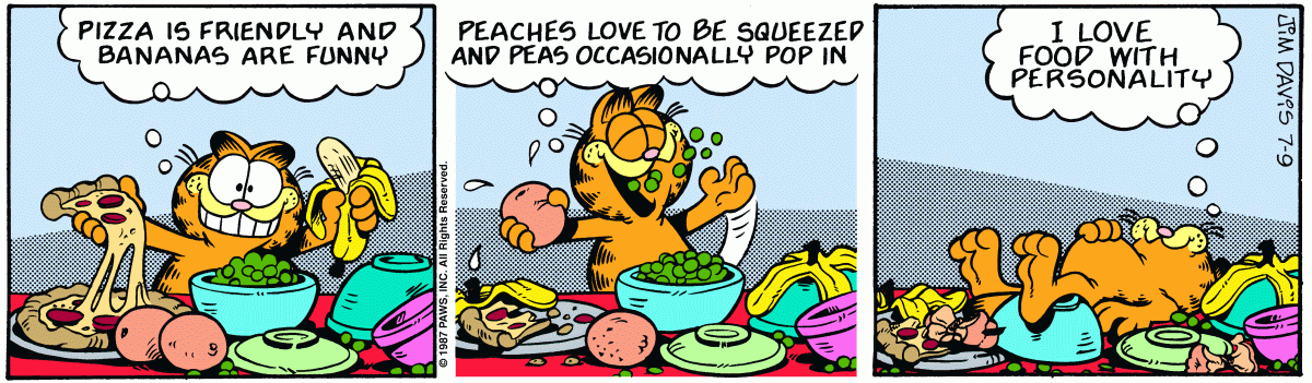 Garfield comic strip for Thursday, July 9, 1987