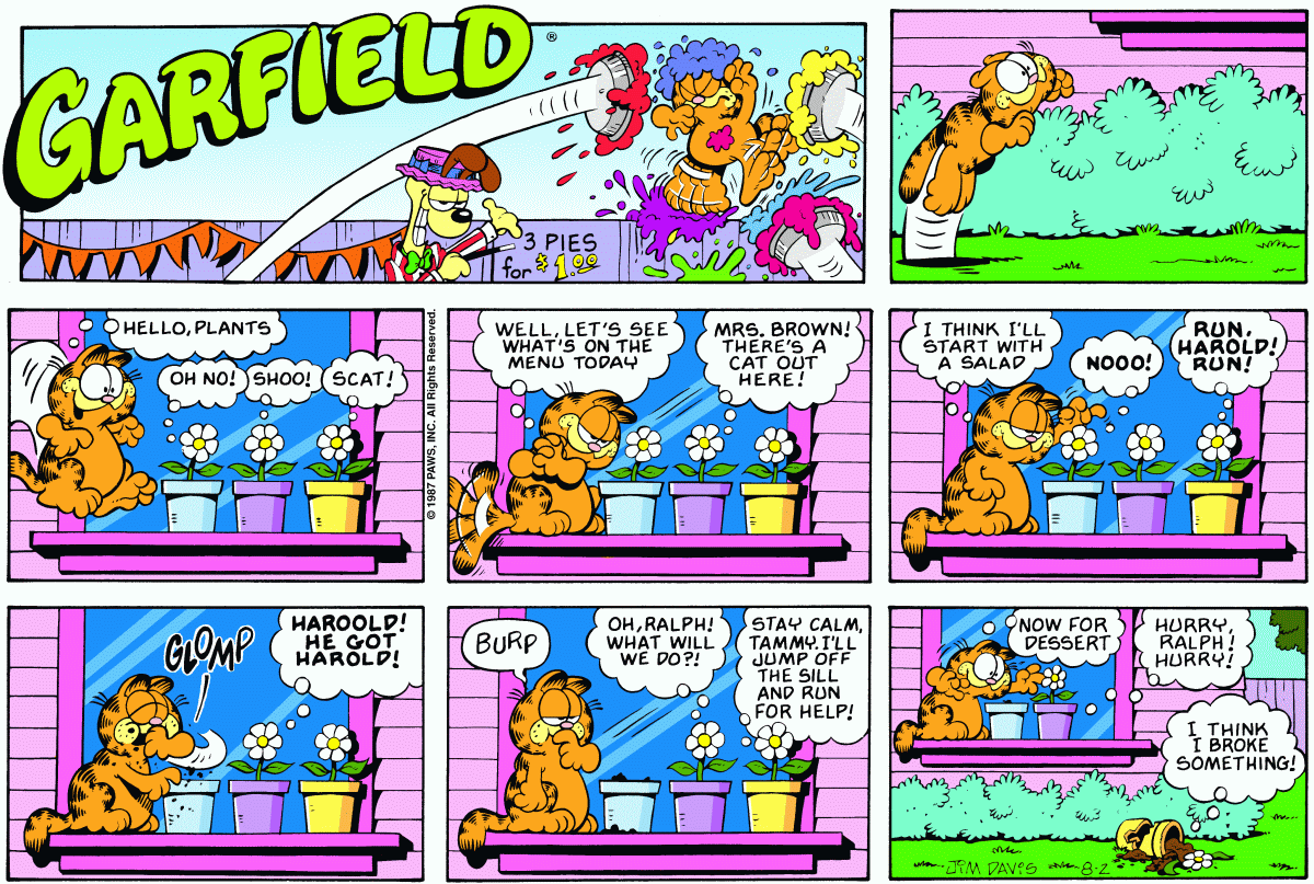 Garfield, August 2, 1987