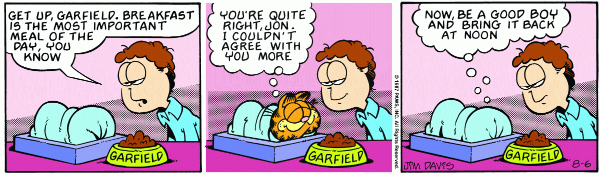 Garfield, August 6, 1987