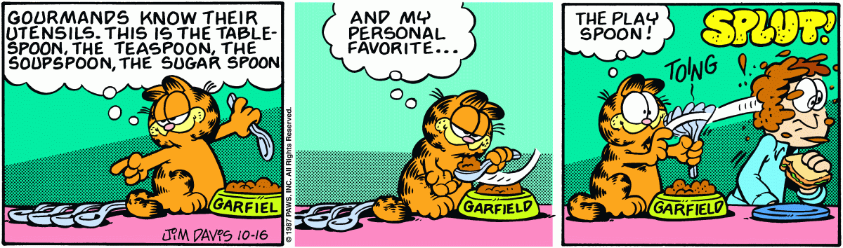 Garfield comic strip for Friday, October 16, 1987