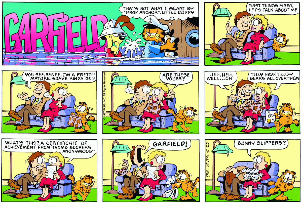 Garfield comic strip for Sunday, October 25, 1987