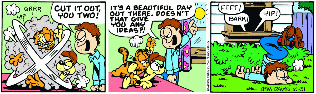 Garfield comic strip for Saturday, October 31, 1987