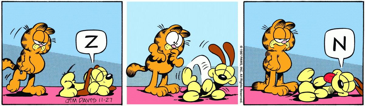 Garfield comic strip for Friday, November 27, 1987