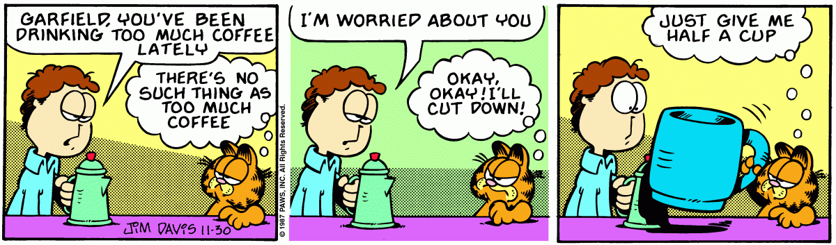 Garfield comic strip for Monday, November 30, 1987