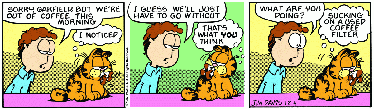 Garfield comic strip for Friday, December 4, 1987