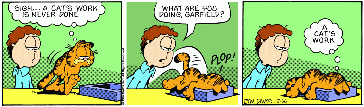 Garfield comic strip for Wednesday, December 16, 1987