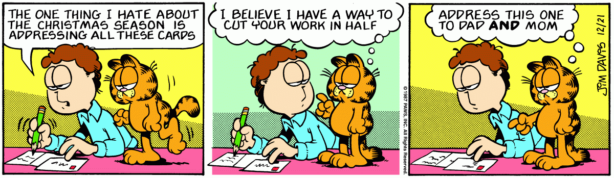 Garfield, December 21, 1987