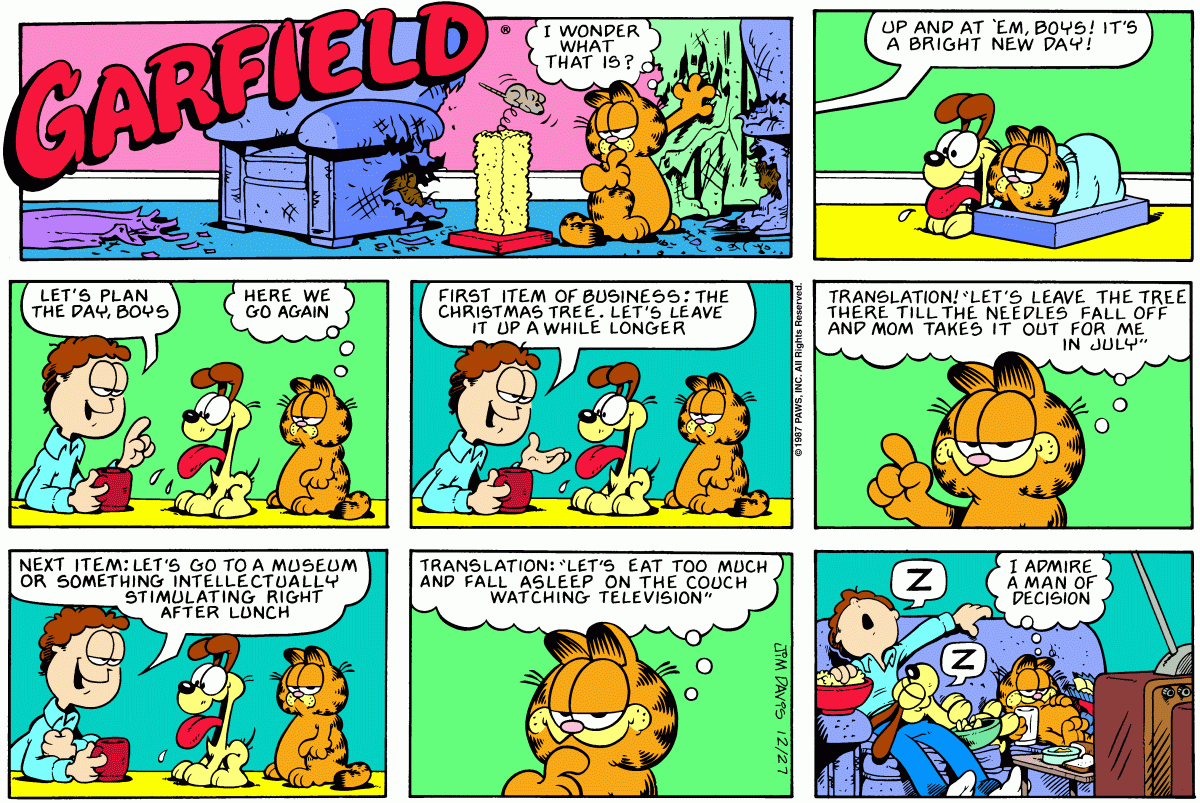 Garfield, December 27, 1987