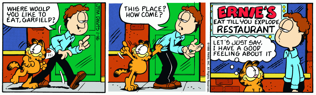 Garfield, January 16, 1988