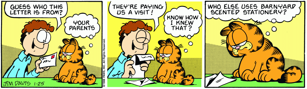 Garfield, January 25, 1988