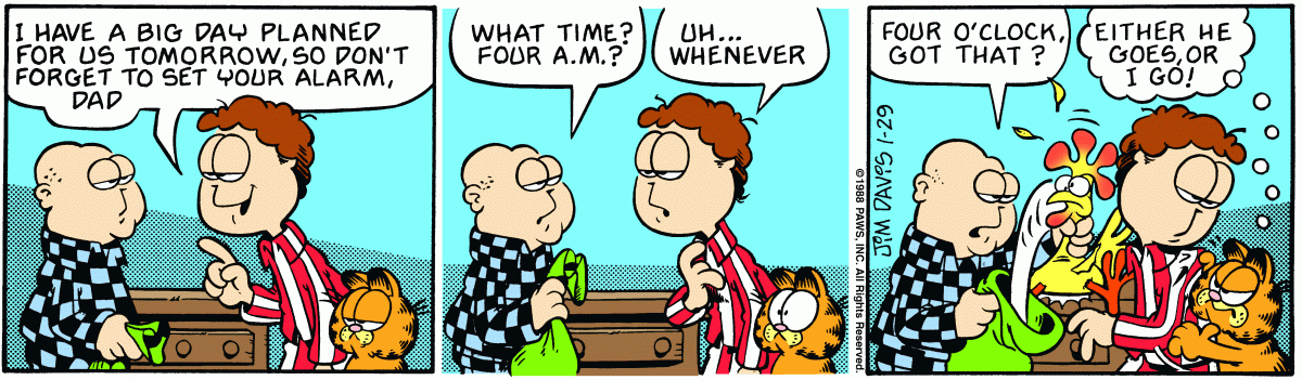Garfield, January 29, 1988