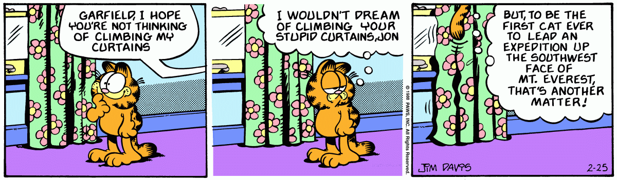 Garfield, February 25, 1988