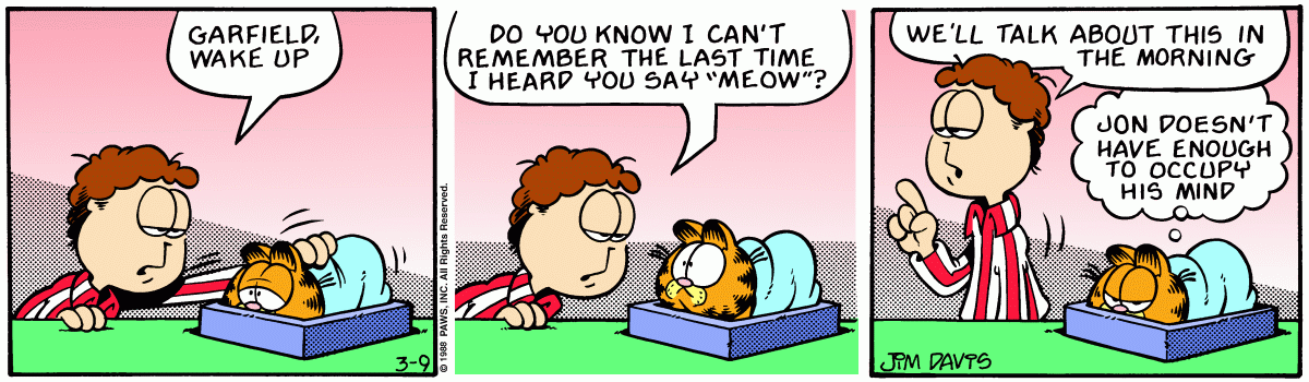 Garfield, March 9, 1988