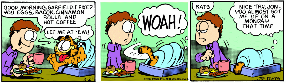 Garfield, March 21, 1988